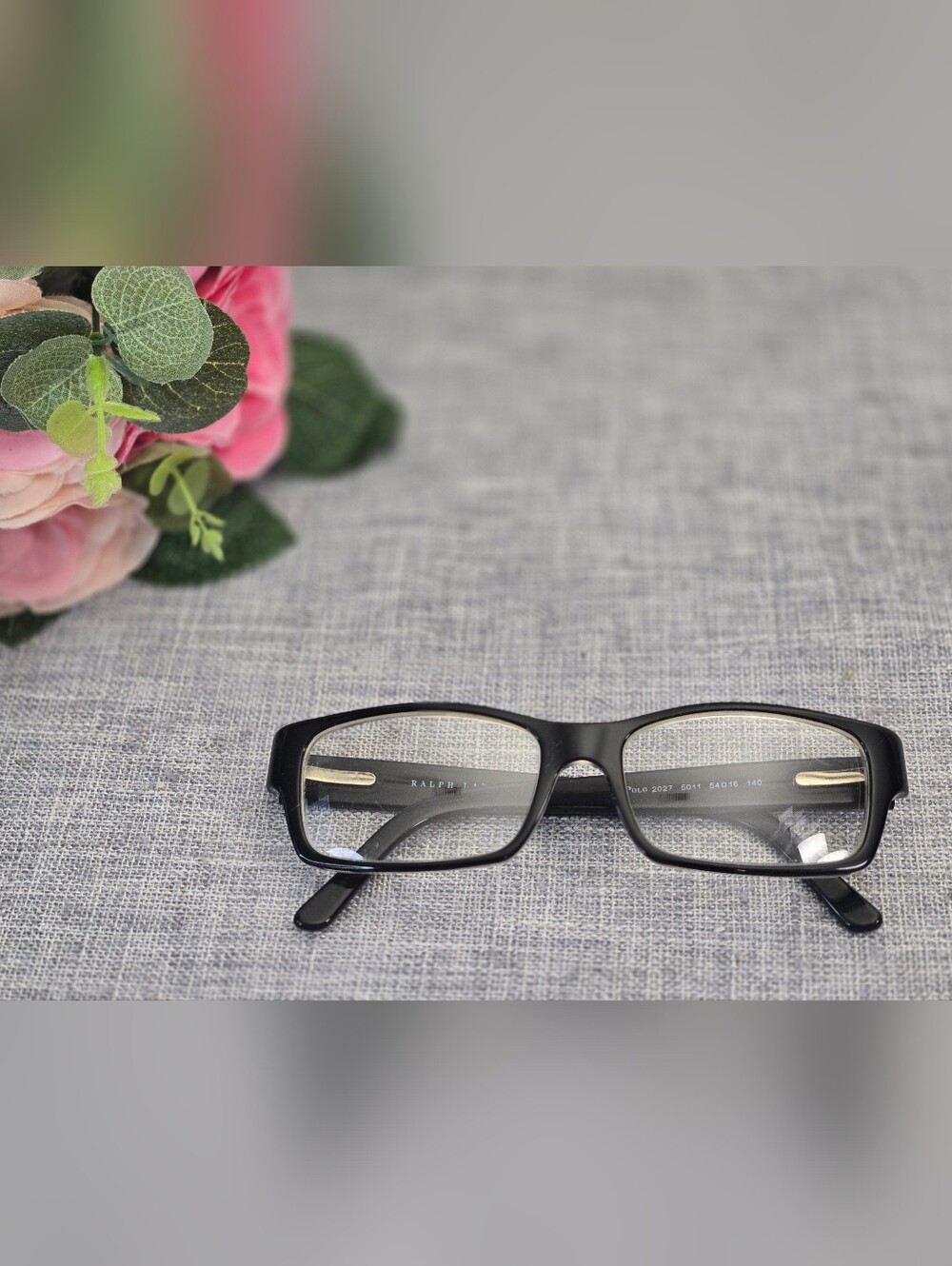 Ralph Lauren Eyeglasses Frames Polo 2027 5011 Black Rectangle 50-16-140
